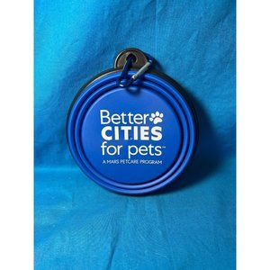 Small Travel Pet Water Food Bowl Dish Blue Collapsable